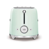 Smeg TSF01PGUK، محمصة الخبز ذات الطراز القديم في الخمسينيات، شريحتين، 6 مستويات تحمير، 2 فتحات خبز واسعة للغاية، وظائف تذويب وإعادة التسخين، صينية فتا - 3 miniature