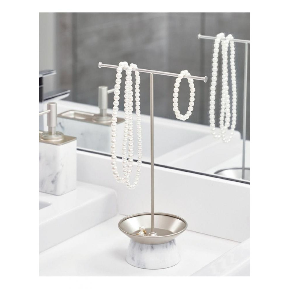 Inter design Dakota Jewelry Stand White Marble  Satin - 4