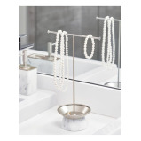 Inter design Dakota Jewelry Stand White Marble  Satin - 4 miniature