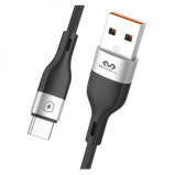 Miccell \/ Charging cable, 2.4A Ultra strong, USB to type-C, 1M, Black, VQ-D129 - 1 miniature