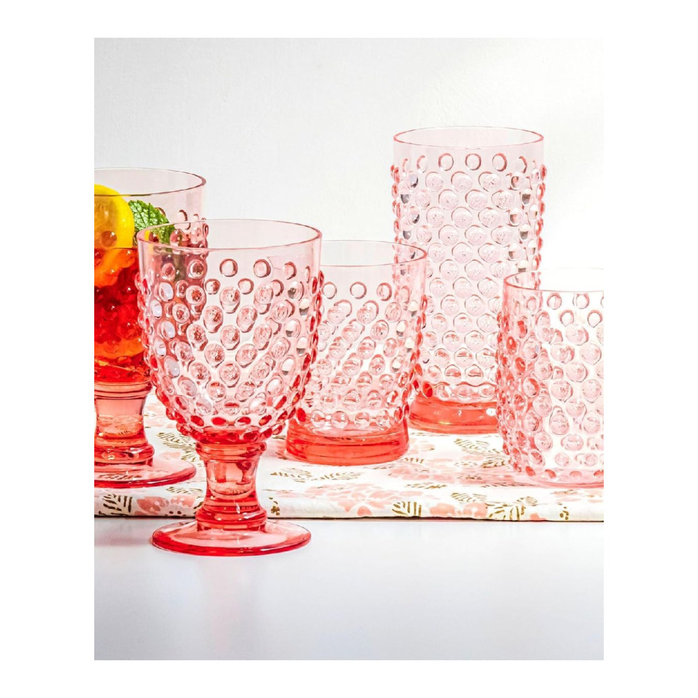 TarHong 15oz Hobnail Stemless Pink - 2