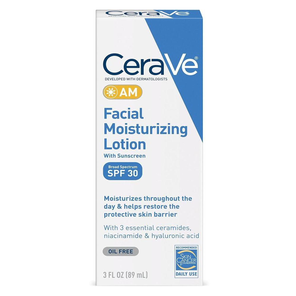 CERAVE، غسول ترطيب الوجه، AM، SPF 30، النياسيناميد وحمض الهيالورونيك، 3 أونصة سائلة. أونصة (89 مل) - 6