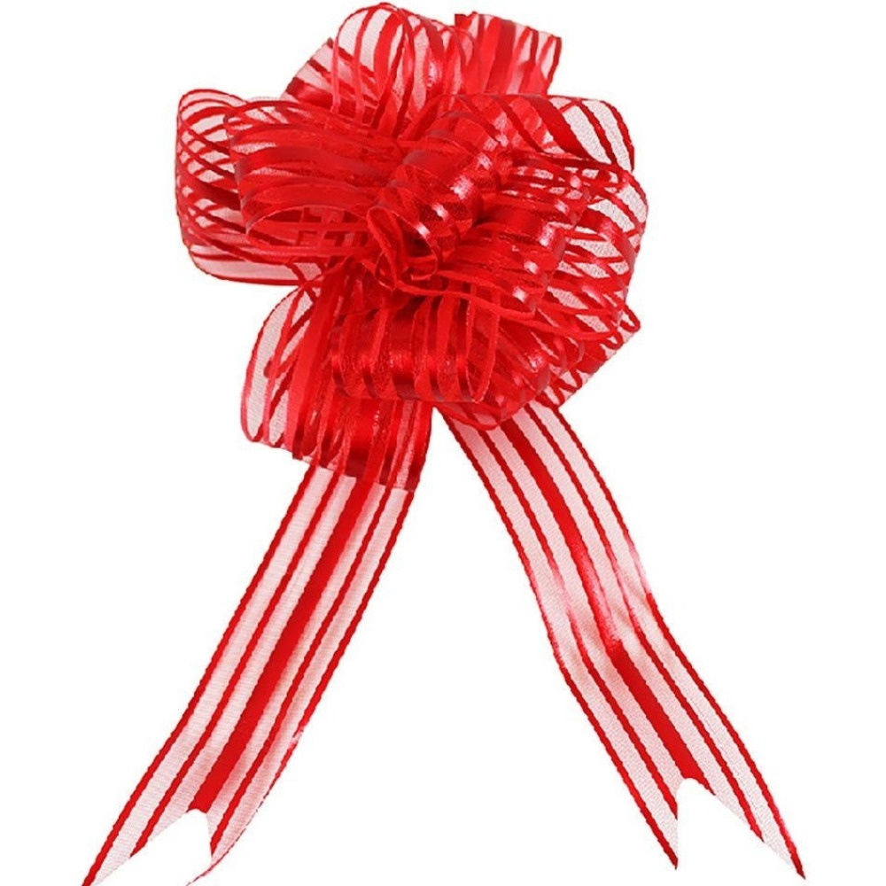 Wrap \& Roll 5 inch Organza Bow With 15mm x 1.27 Meter Ribbon Red - 1