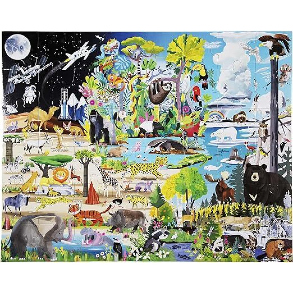 eeBoo Within The Biomes 48 Piece Giant Jigsaw Puzzle for Kids, Multicolour, for Education and fun to play for kids.  - 2