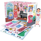eeBoo: Musician and Artist Paper Doll Reusable Set, comes with a 2 Sided Stand-up Scene, Heavy Duty board, Perfect for Ages 5 and up - 2 miniature