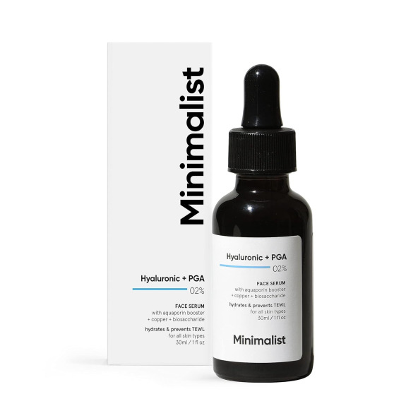 Minimalist 2% Hyaluronic Acid + PGA Serum for Intense Hydration, Glowing Skin and  Fine Lines, Helps with Skin Dryness and  Elasticity, Women and  Men