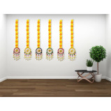 JH Gallery Handmade Artificial Marigold Fluffy Flowers Hanging for Home and Office Decoration, Pack of 6 - 4 miniature