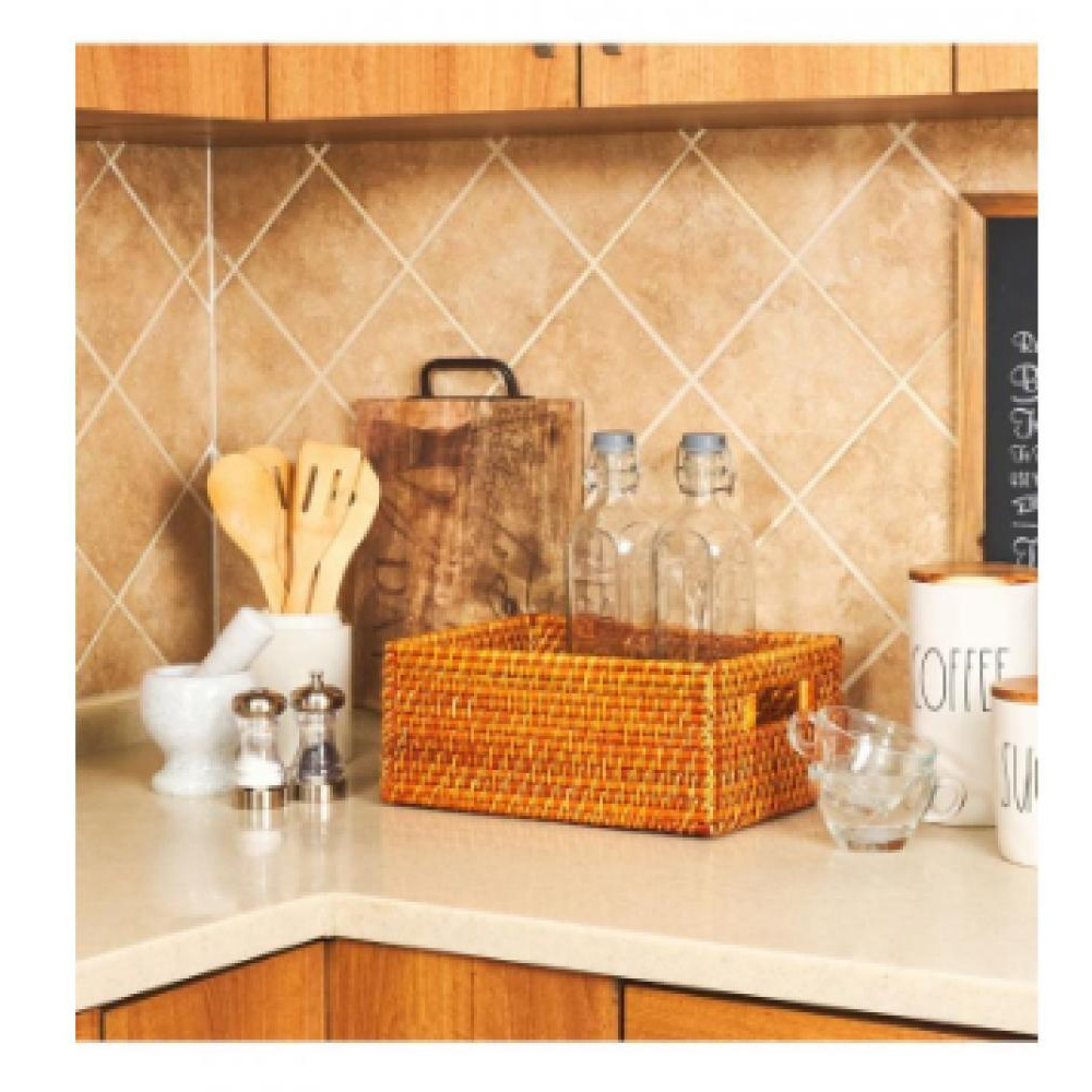 Homesmiths Copper Rattan Storage Bins With Handles Small - 4