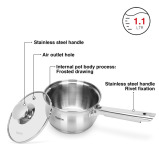 Fissman Saucepan Felina 14cm/1.1LTR With Lid Stainless Steel - 2 miniature