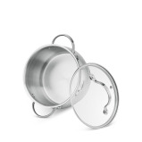 Fissman Stockpot with Glass Lid 16cm /1.9L with Measuring Mark, Stainless Steel Stockpot Fabiana Series - 3 miniature
