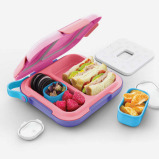 Zoku Neat Bento has compact design, Sof Touch handle, Adjustable containers and Leakproof. Pink - 2 miniature