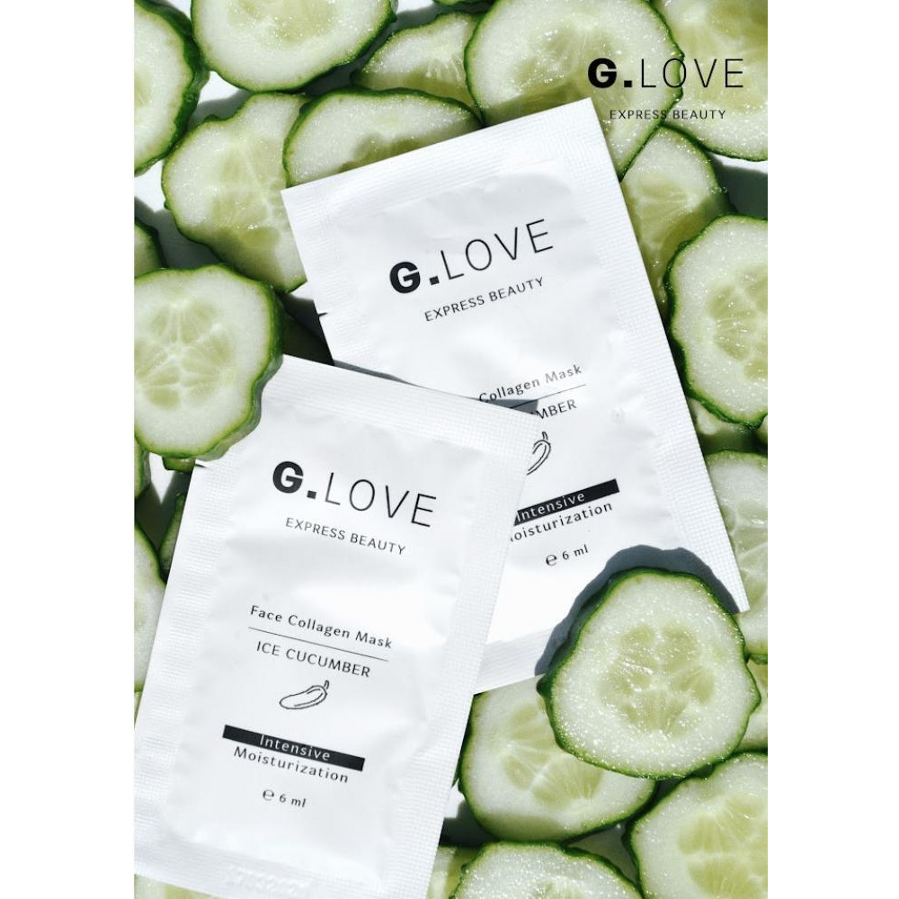 8 pcs set Face Collagen Mask ICE CUCUMBER with Hyaluronic Acid - 6