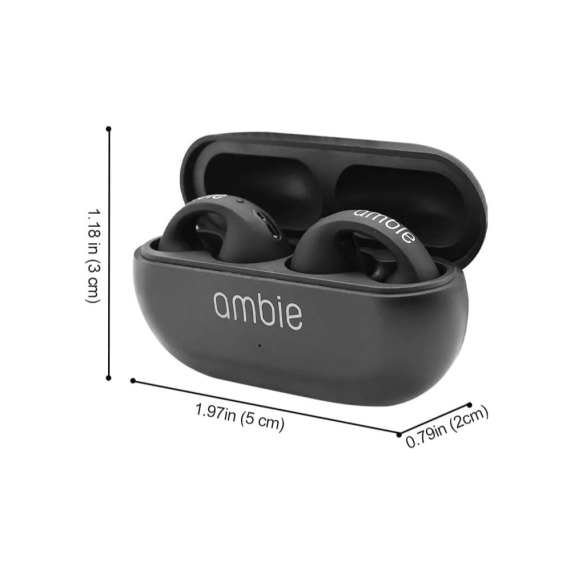 【美品】ambie sound earcuffs AM-TW01 Black Ambie Sound Earcuffs Open-ear Wireless Earphone Black AM