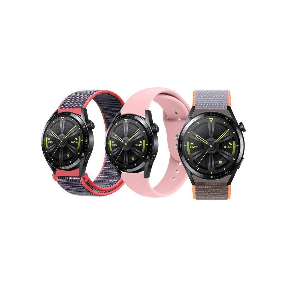 3pcs Watchband Bundle Compatible with all Samsung, Huawei, Amazfit, Fitbit and Honor with 22mm band size - 1