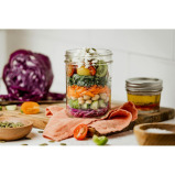 Mason Jar with Lids Wide Mouth Glass Jar, Great to preserve fresh Recipes, Set of 12, 16 Oz, Reusable Jars is BPA Free and Freezer safe. - 4 miniature