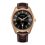 Citizen Quartz Men's Watch, Stainless Steel with Leather strap, Casual, Brown Model: BI1033-04E - 1 miniature