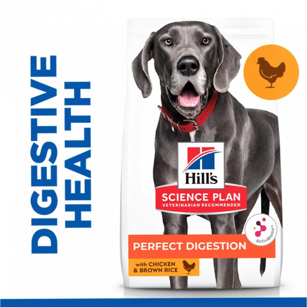 Hill's Science Plan Adult 1+ Dog - Large Breed - Perfect Digestion - Chicken \& Brown Rice - 14kg - 1