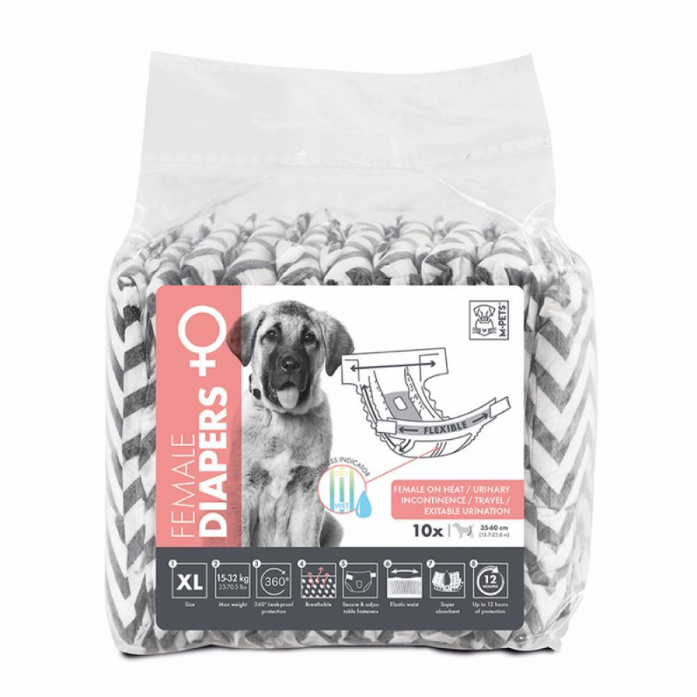 M-Pet حفاضات للكلاب - 10 قطع - XL - 1
