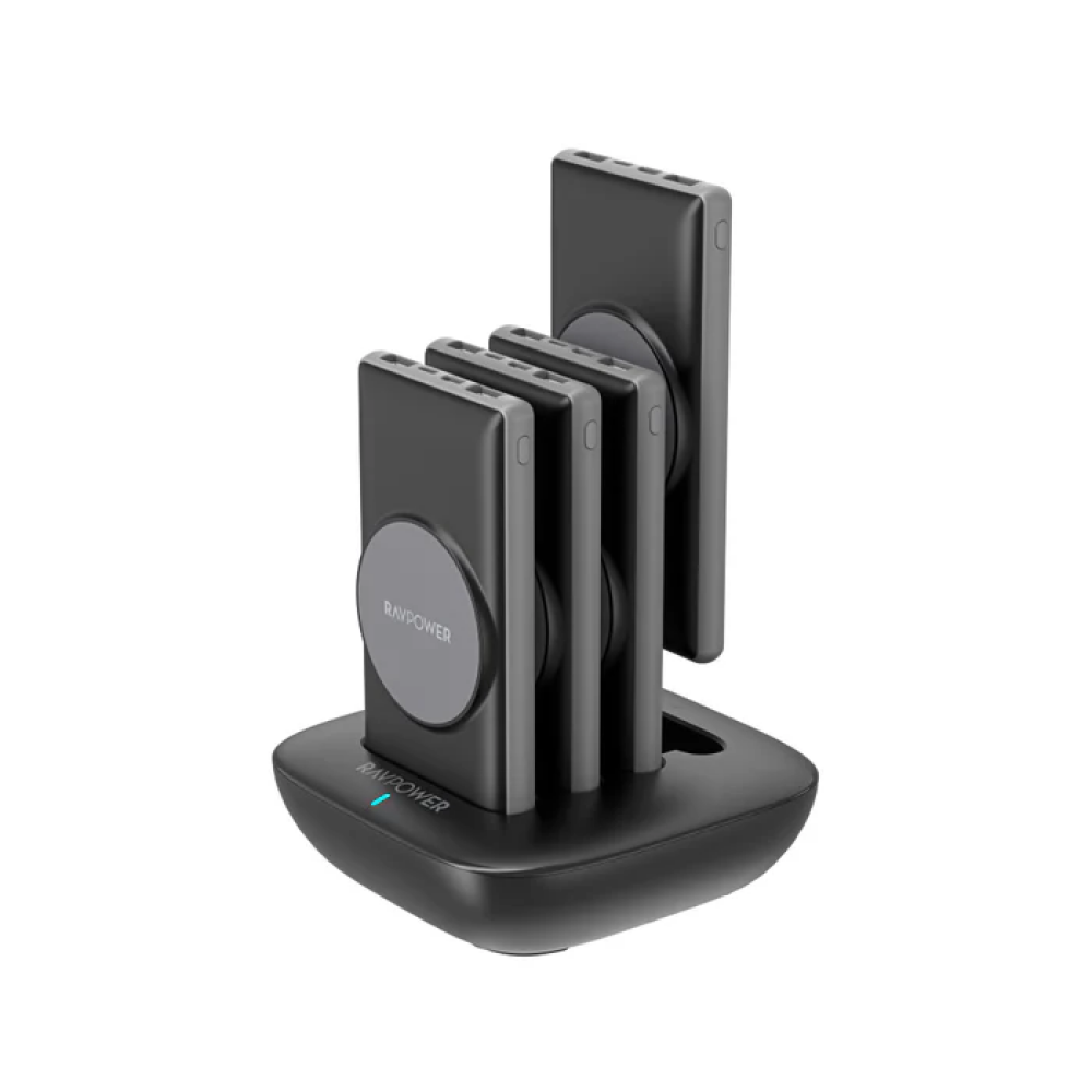 RAVPower 4 x 10000mAh Magpower Power Bank with Station, Black - 1