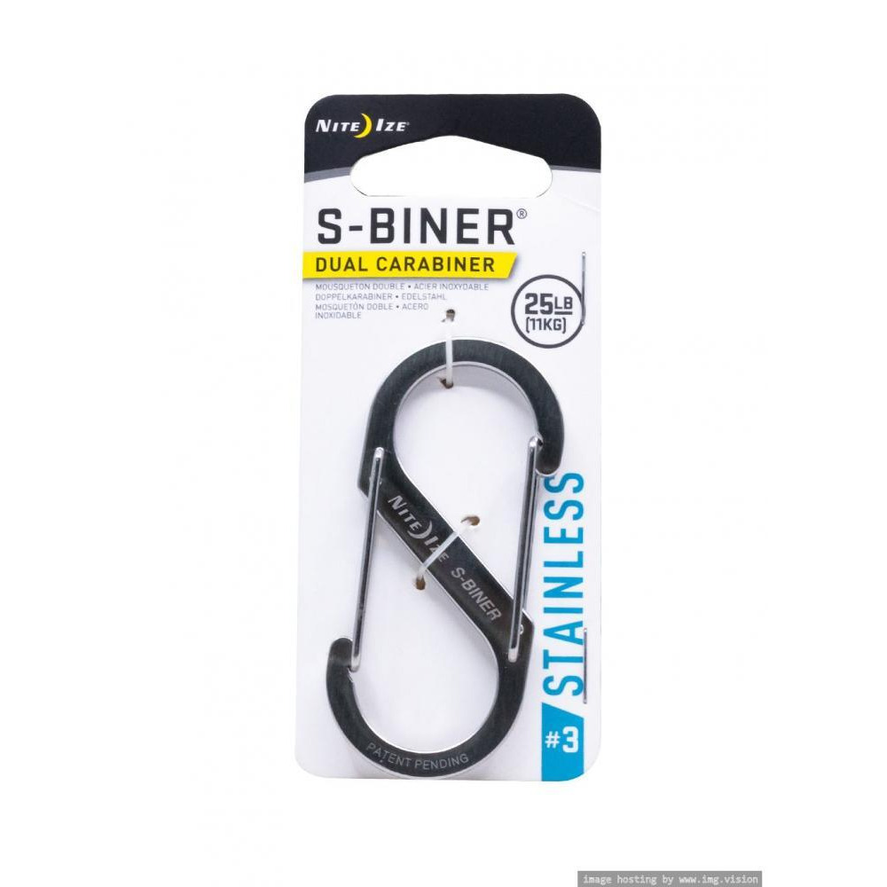 Nite Ize S-Biner Stainless Steel Dual Carabiner #3 Stainless - 1
