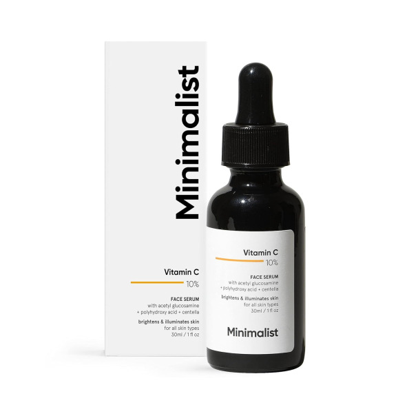 Minimalist 10% Vitamin C Face Serum for Brightening For Women and Men, 1 Fl Oz, 30 ml