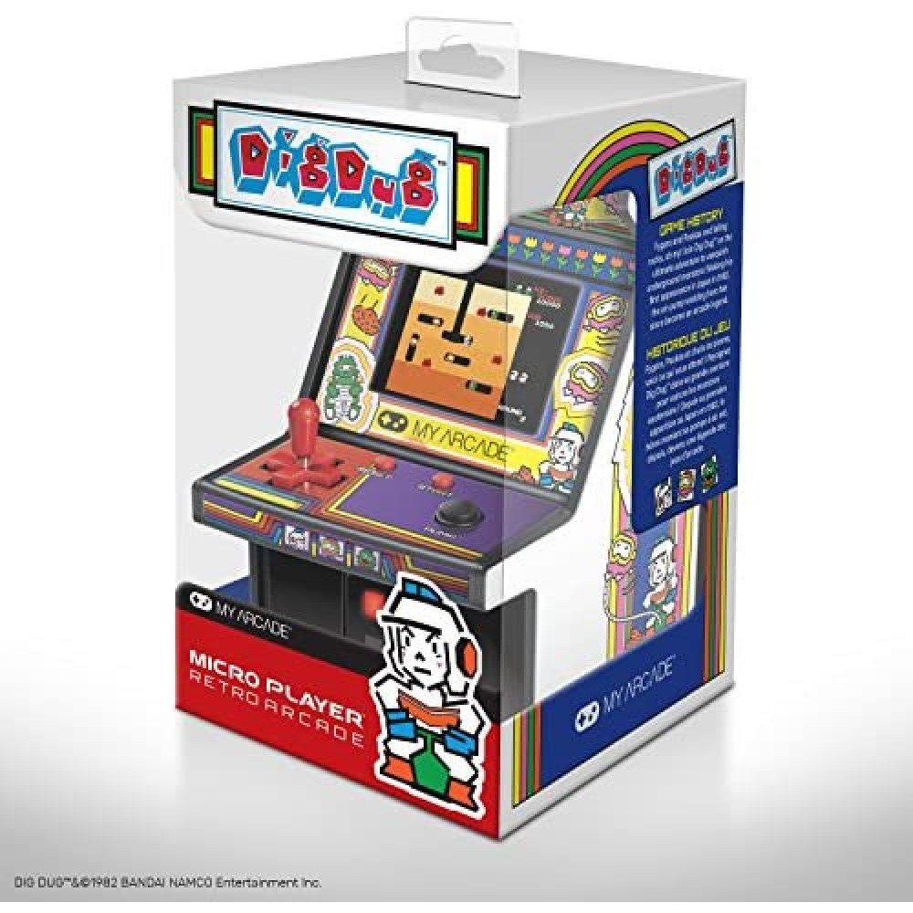 My Arcade Dig Dug Micro Player -Collectible Miniature-Fully Playable, 6.75 Inch Collectible, Color Display, Speaker, Volume Buttons, Headphone Jack (D - 7