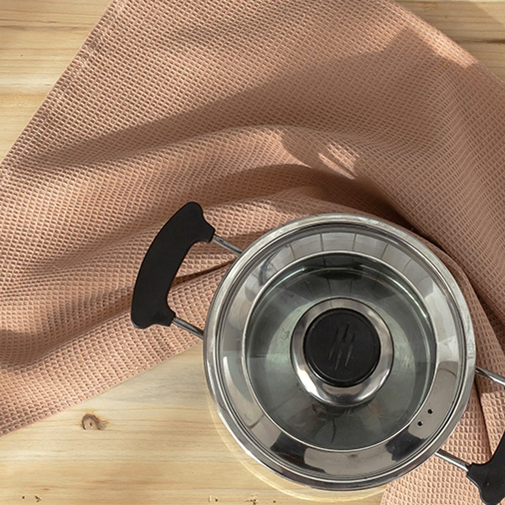 Кухонное Полотенце BYFT Orchard Heavy WAFFLE, 50 x 100 СМ, Хлопок 300 Г/М², Светло-Бежевый, НАБОР Из 4 ШТ. - 6