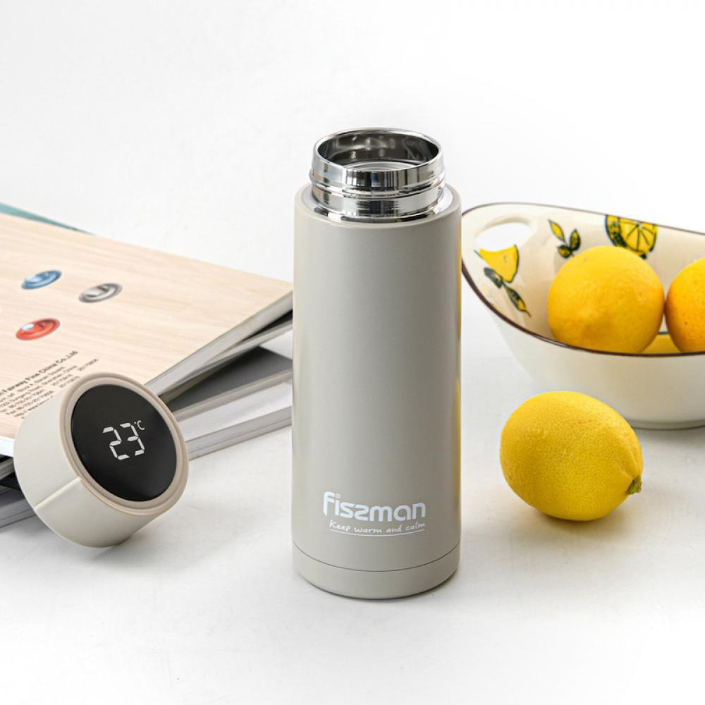 Fissman Double Wall Vacuum Flask 390ml Beige (Stainless Steel) - 2