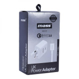 MASS UK Power Adaptor with Type C Cable, White - 1 miniature