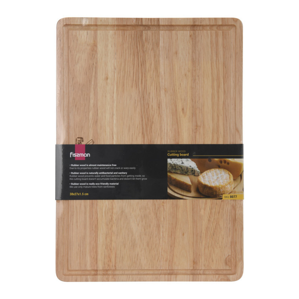 Fissman Cutting Board 38cm Rubber Wood - 5