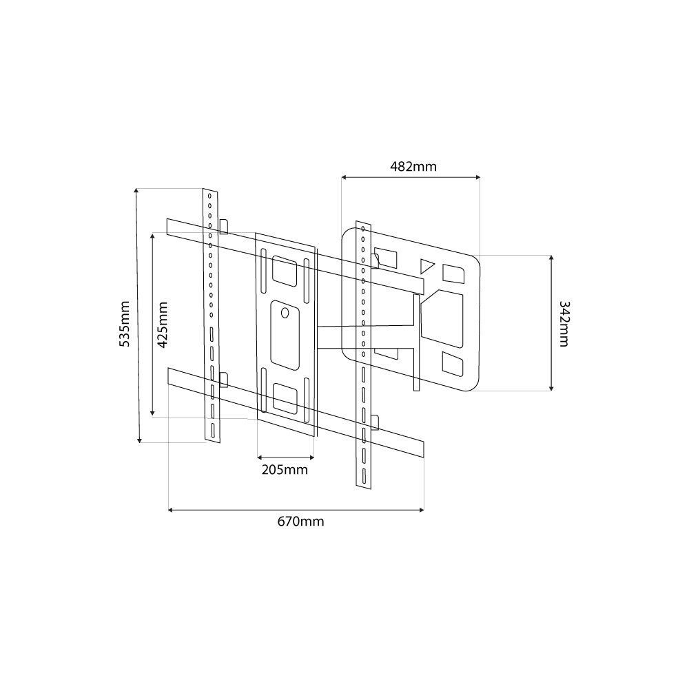 BeeTec TF-GT965 - Double Arms, 37-90", 85 kg, 600x500 Built-in, Black - 2