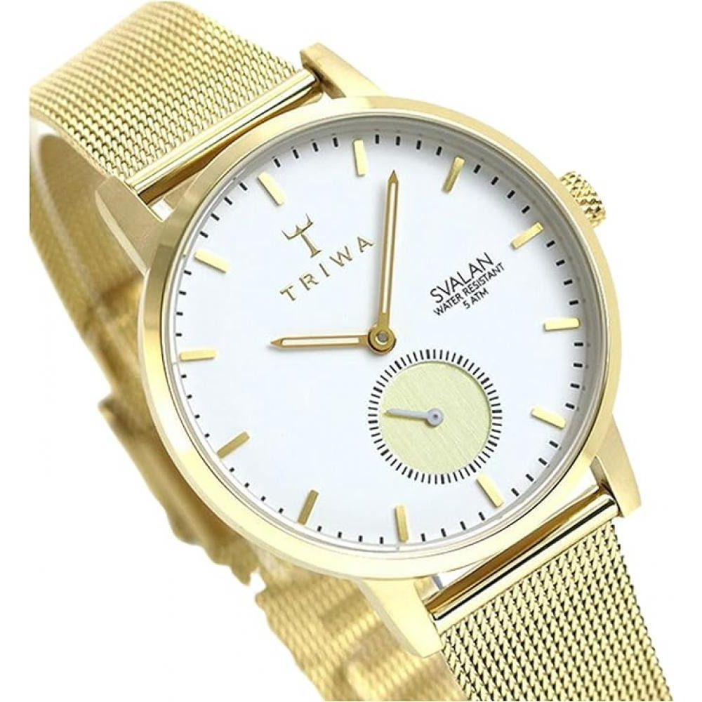 TRIWA Unisex Analog Gold Mesh Stainless-Steel Water-Resistant Watch SVST105-MS121313 - 1