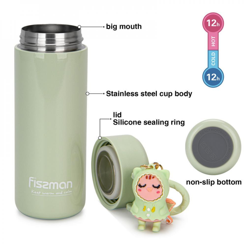 Fissman Double Wall Vacuum Flask 380ml Green (Stainless Steel) - 4