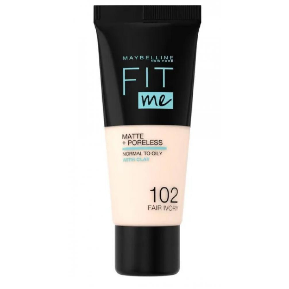 Maybelline New York / Foundation Fit me, Matte+poreless, 102 Fair Ivory, 1 fl. oz (30 ml) - 1