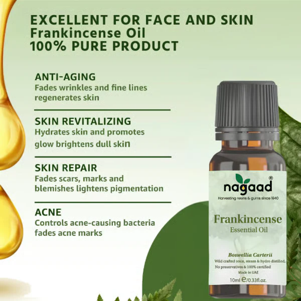 Nagaad Frankincense Boswellia Carterii Essential Oil Luban - 100% Natural Organic - 4