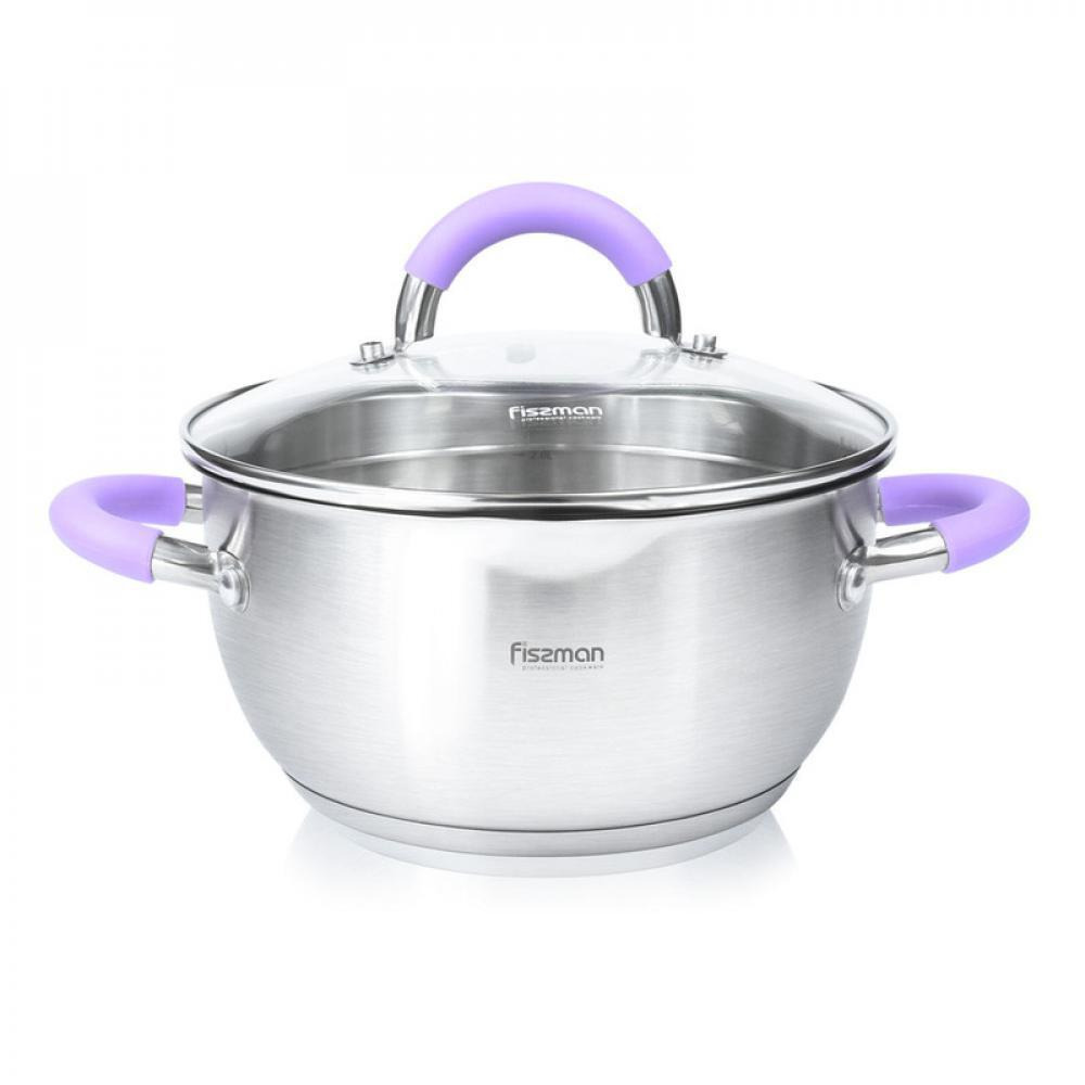 Fissman Casserole With Lid Annette Series Stainless Steel And Built-in Strainer Silver 20x10cm - 1