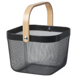 IKEA RISATORP Basket, Dark Grey, 25x26x18 cm - 1 miniature