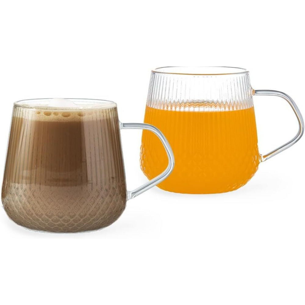 Fissman 2-Piece Cups 410ml Borosilicate Glass - 1