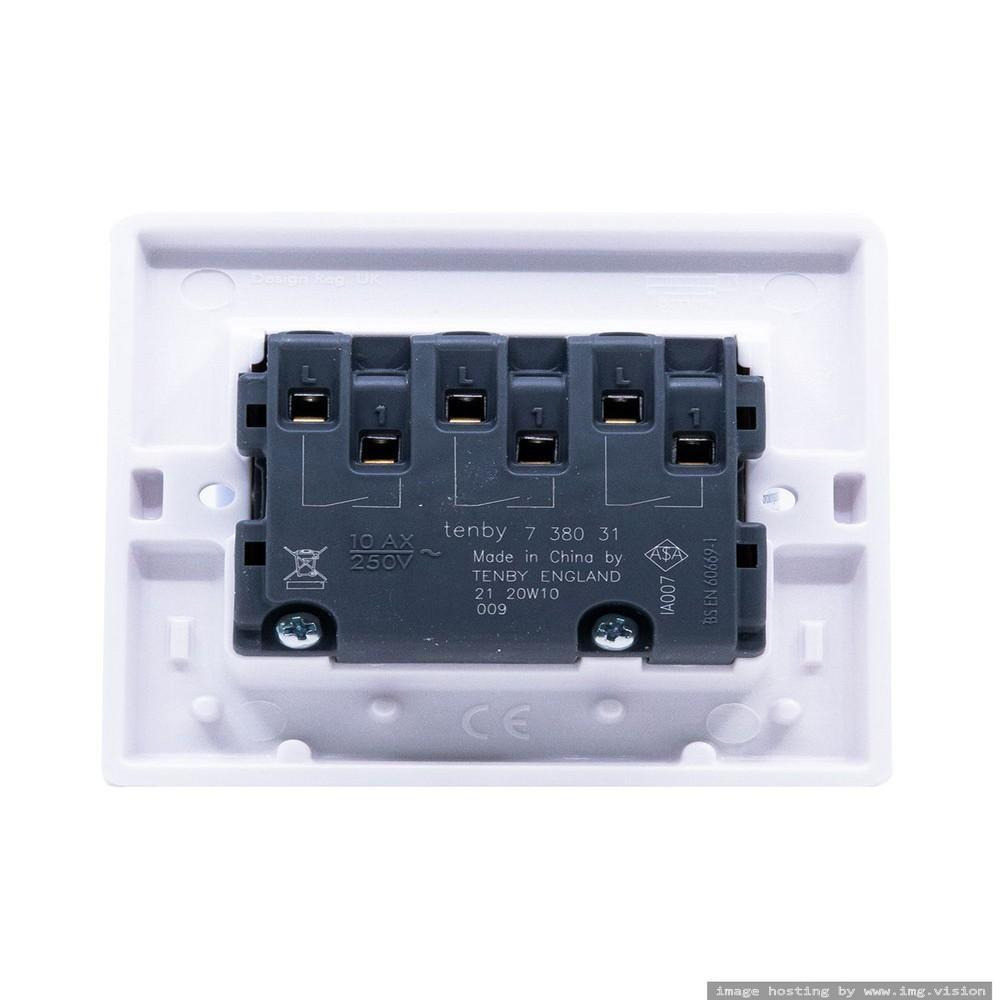 Tenby Switch 3 Gang 1 Way - 2