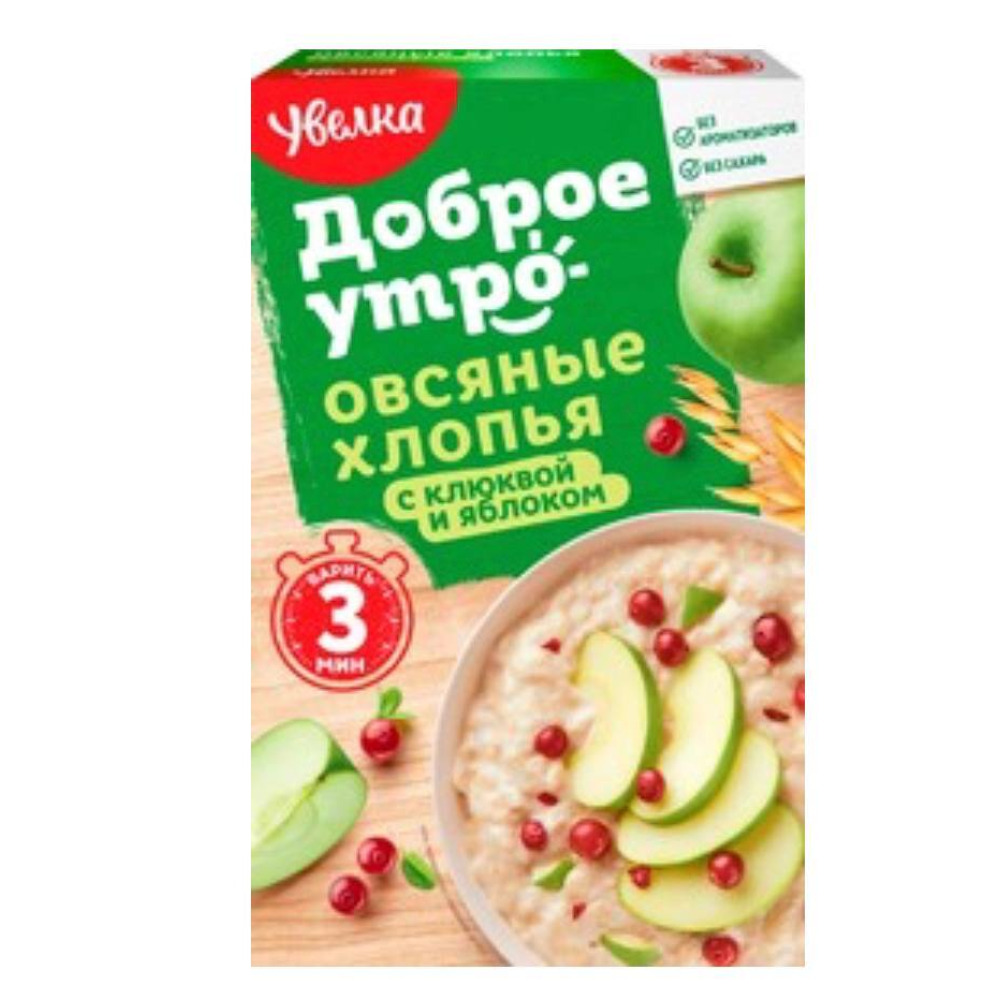 Хлопья Овсяные увелка с клюквой и яблоками 240Г (6 ПОРЦИЙ) - 1