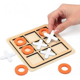 لوحة خشبية ecvv لعبة tic tac toe xo على شكل طاولة لعبة ألغاز كلاسيكية عائلية للأطفال ألعاب تعليمية (قطعة واحدة متنوعة) - 1 miniature