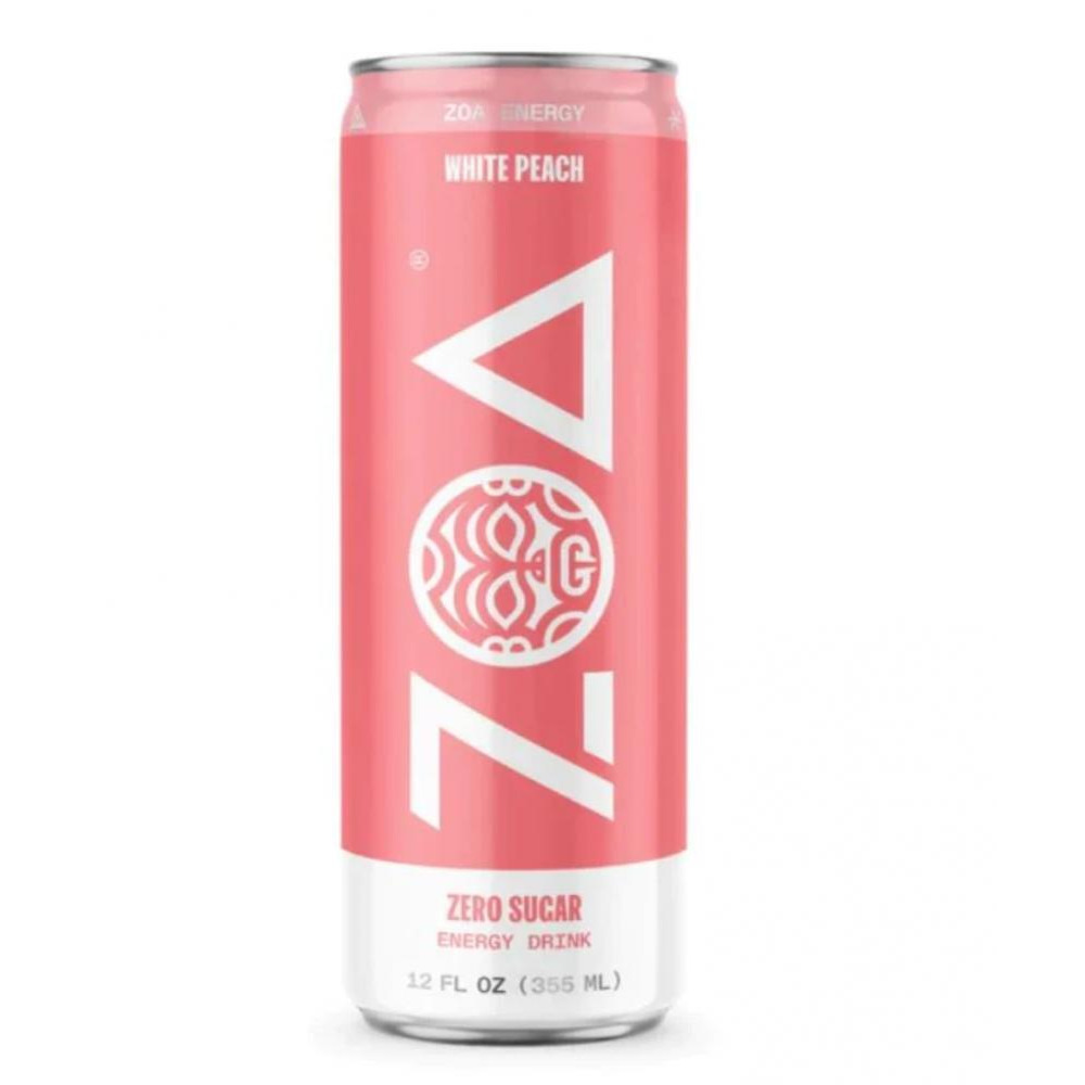 ZOA Energy Drink Zero Sugar White Peach 355ml - 1