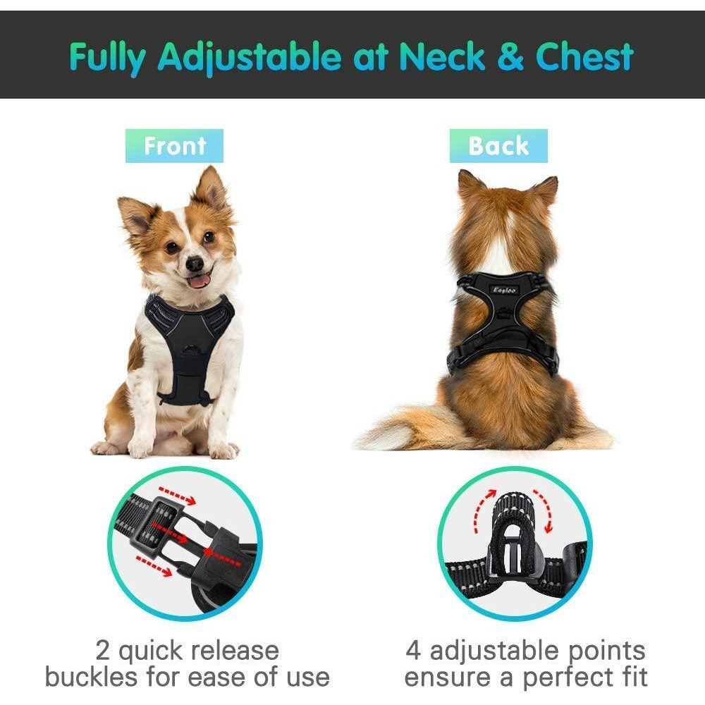 Eagloo / Dog harness, No pull, With 2 metal rings, Adjustable - 5