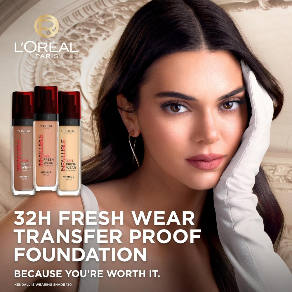 L'Oreal Paris Infaillible 32H Freshwear Foundation, SPF 25, 100 Warm, 30ml - 4