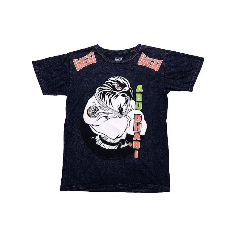 T-Shirt UAEJJ Falcon for Men Cotton Sportswear, Black, size XS - 1