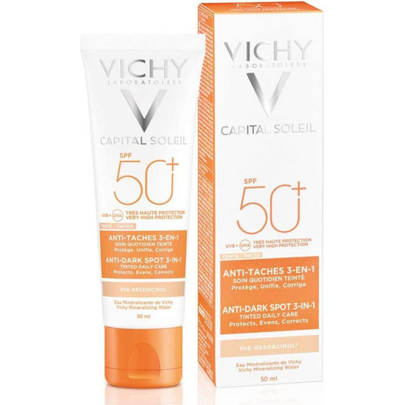 Vichy / Tinted daily care، Capital SOLEIL ، عامل حماية من الشمس 50+ ، 1.7 أونصة سائلة (50 مل)