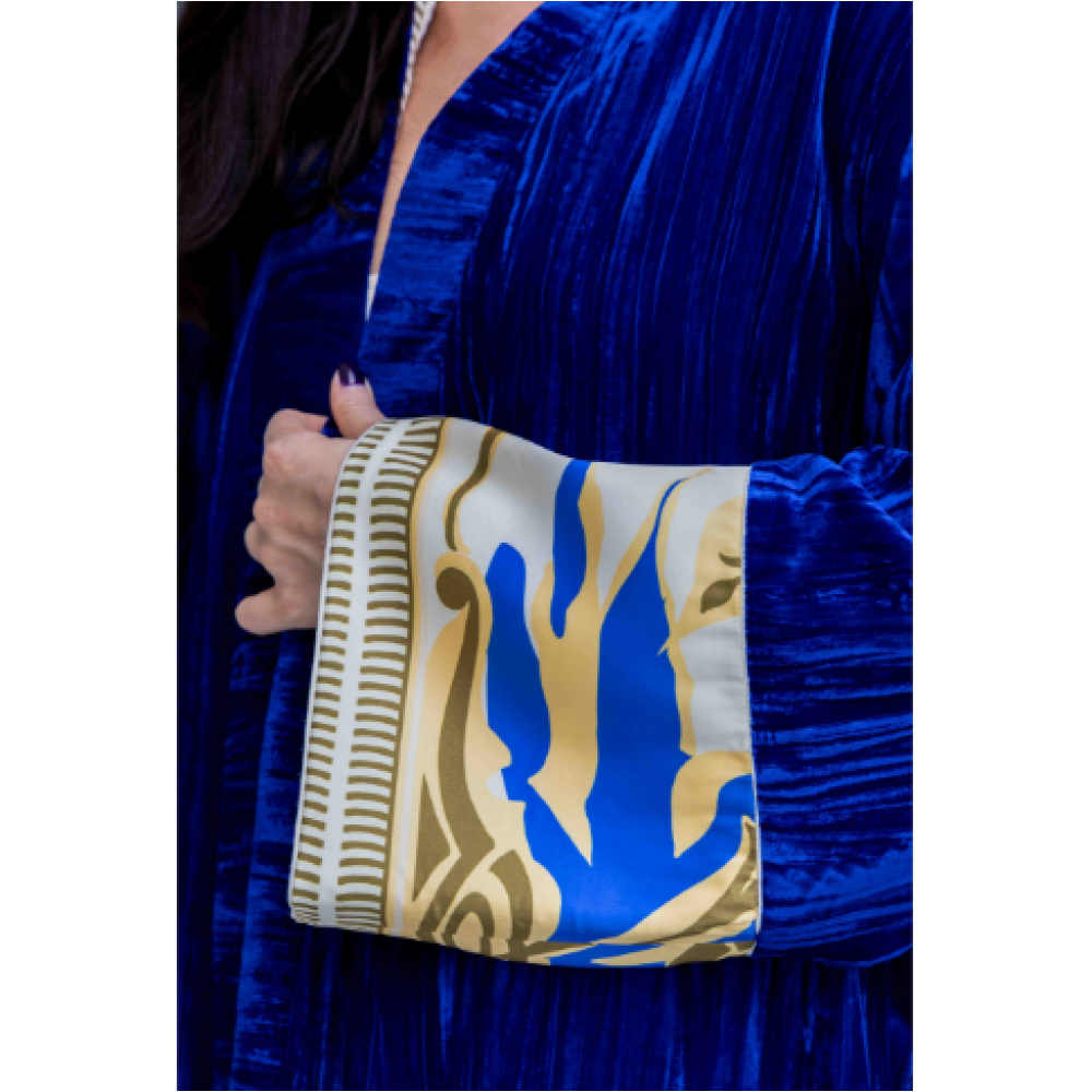 Asian Spirit, Sapphire Bliss Velvet Abaya Jacket, Free size (XS-XL) - 7