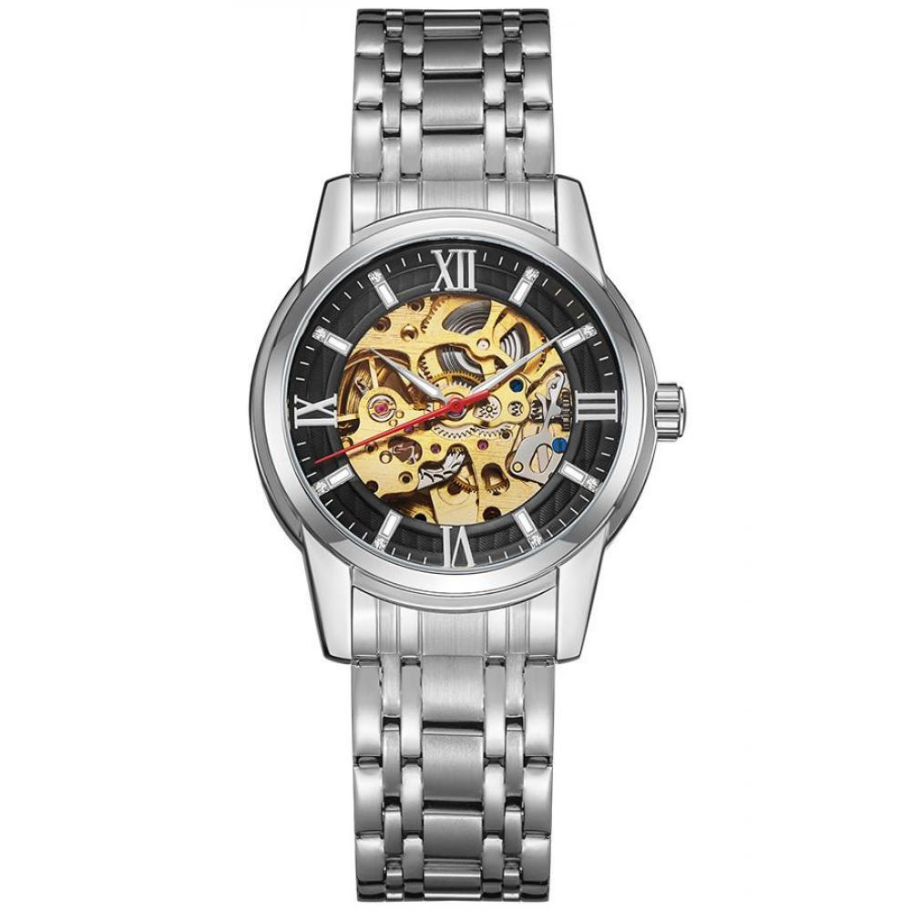 Kenneth Scott Men's Black Dial Mechanical Watch - K22311-SBSB - 1