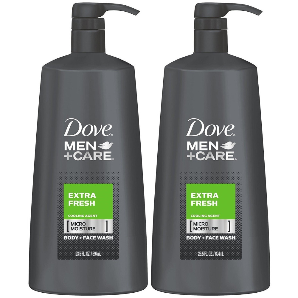 Dove Men + Care Extra Fresh Body and Face Wash, 21.9 Ounce, Pack of 2 - 1