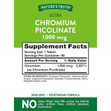 Nature's Truth Chromium Picolinate 1000Mcg أقراص بيكولينات الكروم الفائقة 90 قرصًا 90 وجبة - 6 miniature